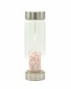 Γυάλινο Μπουκάλι Νερού με Ροζ Χαλαζία - Rose Quartz Διάφορα σχήματα